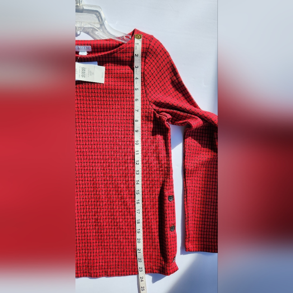 J. Jill Ponte Knit Top | Red & Black | Women's Size XSP NWT - Picture 9 of 12